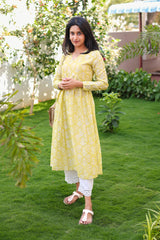 SUNBURST CHIC ENSEMBLE (TC94)- Alia cut kurthi (pant not included)