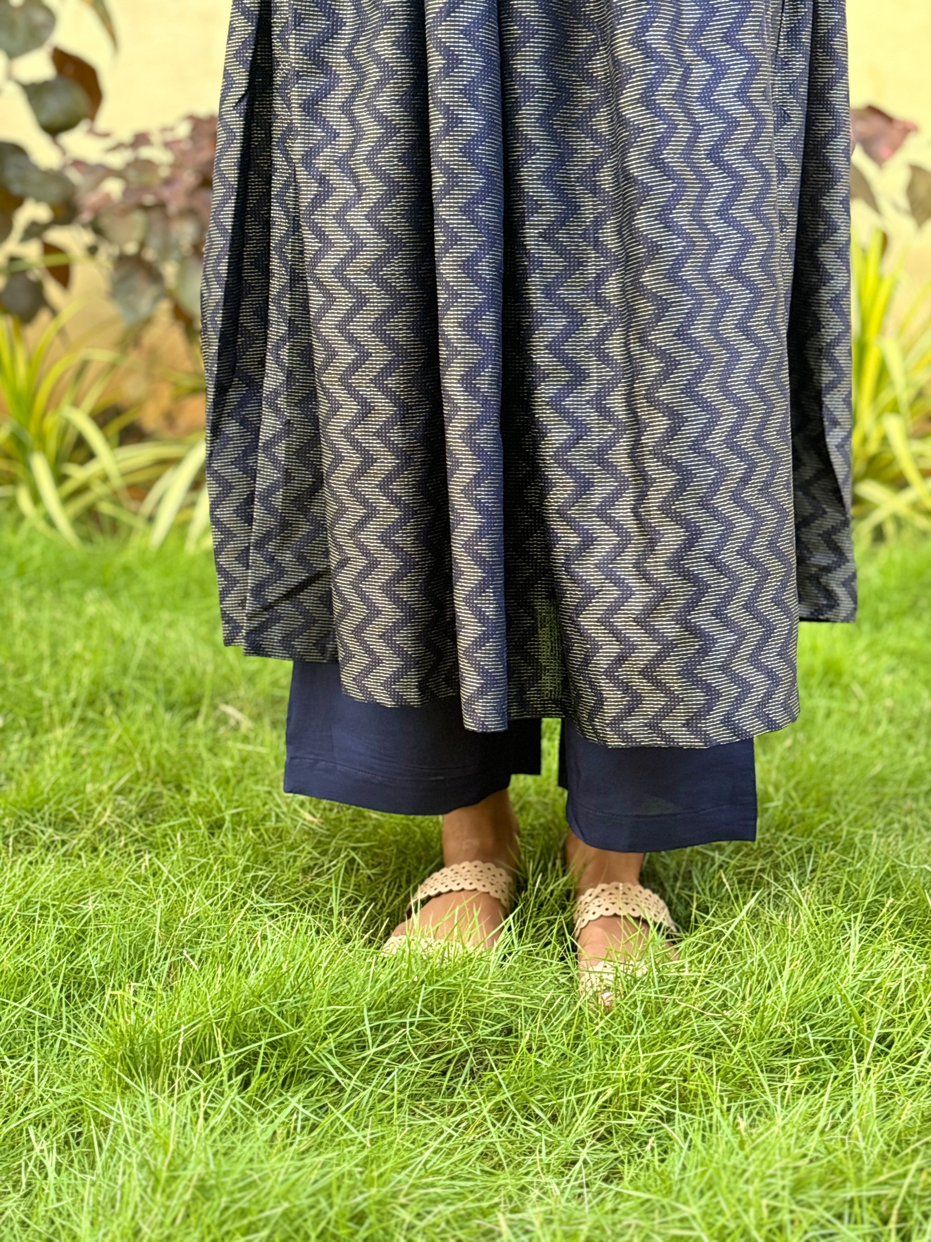 ROYAL AZURE ENSEMBLE (TC104) - Alia cut kurtha set