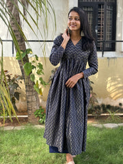 ROYAL AZURE ENSEMBLE (TC104) - Alia cut kurtha set