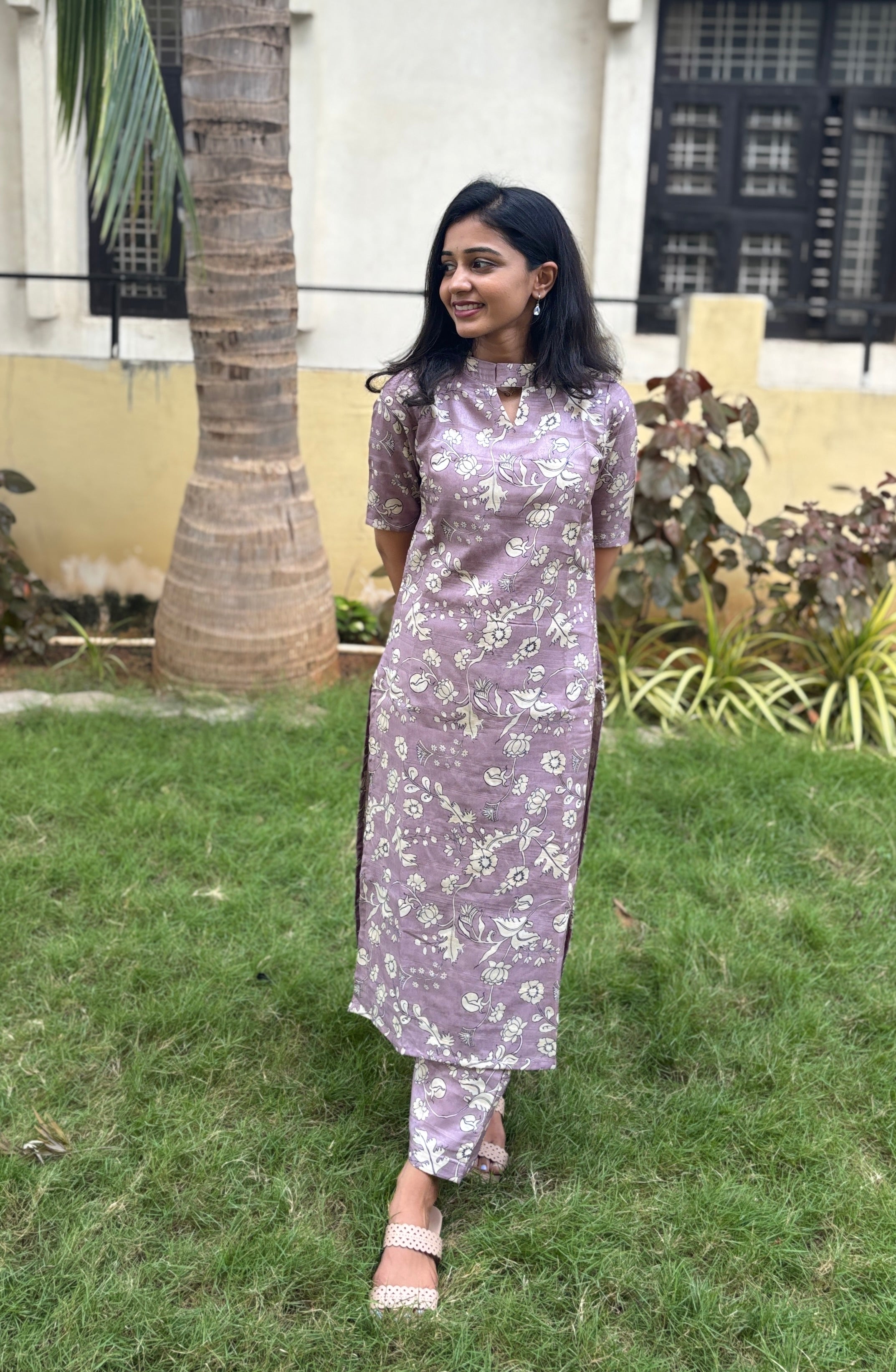 LAVISH CHARM PURPLE (TC106) - Tussar co-ord set