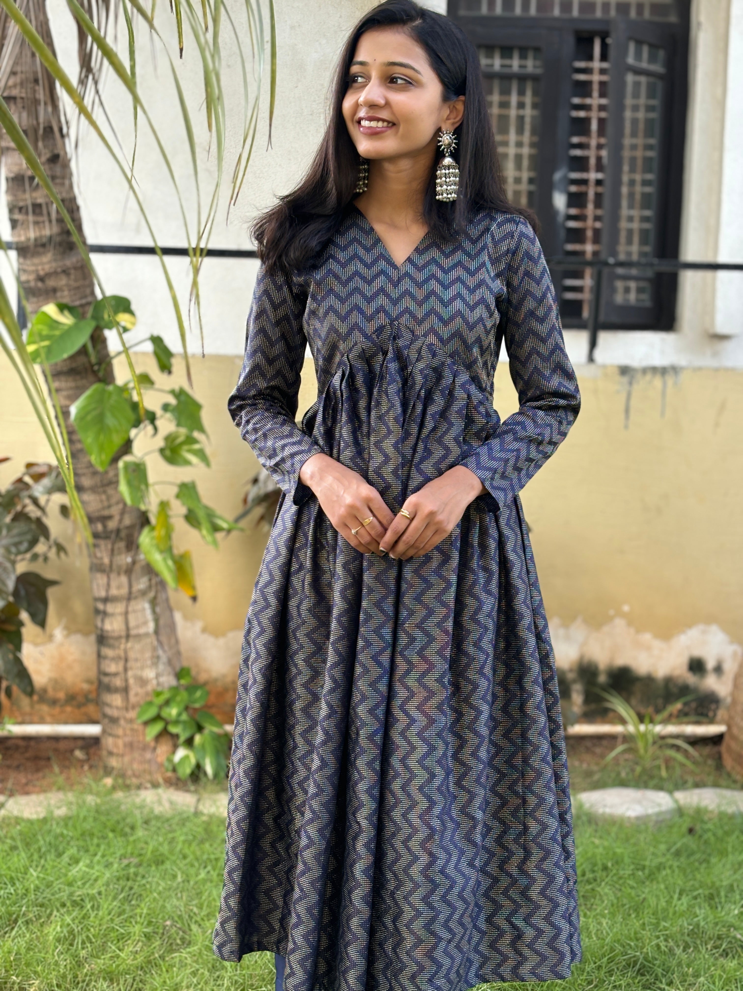 ROYAL AZURE ENSEMBLE (TC104) - Alia cut kurtha set